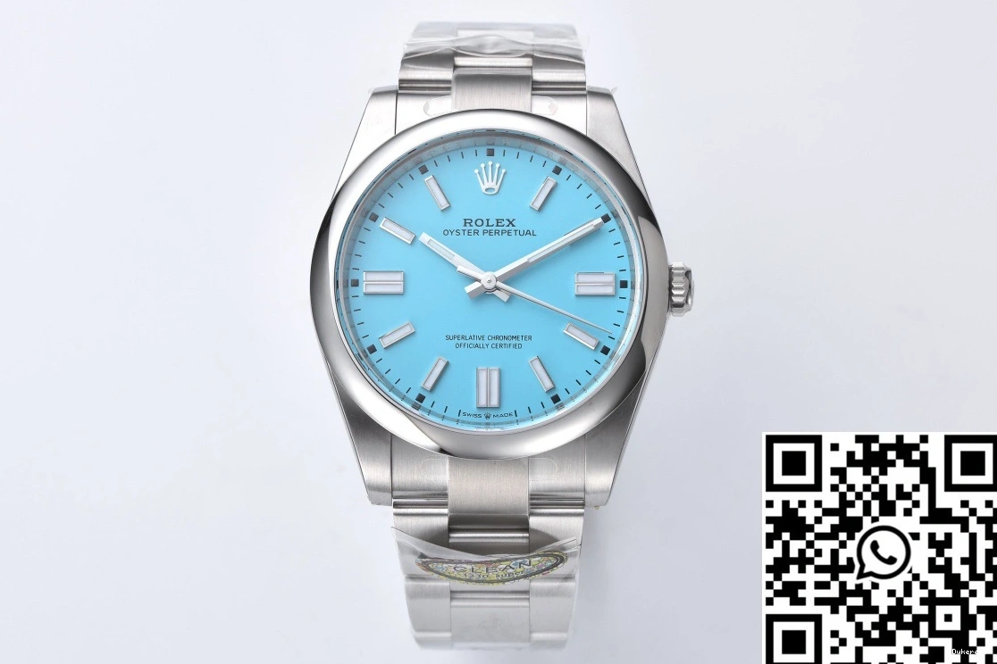 Blue Turquoise 41MM Rolex Factory Oyster Clean Perpetual Dial M124300-0006 0306